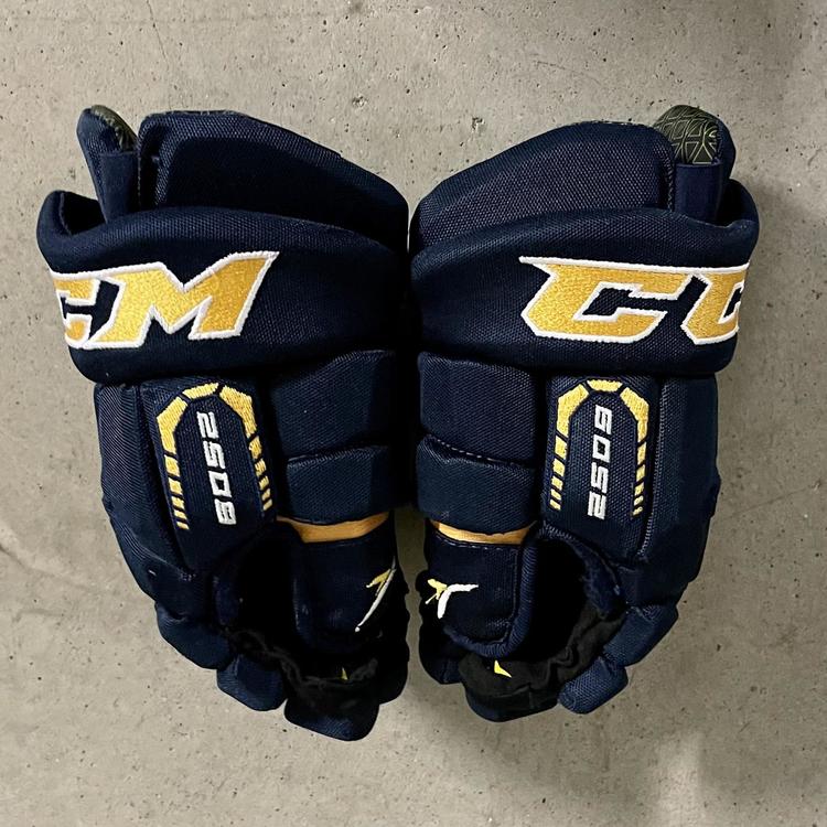 CCM JR. HOCKEY GLOVES SIZE 11 (NAVY/SPORT GOLD) SidelineSwap
