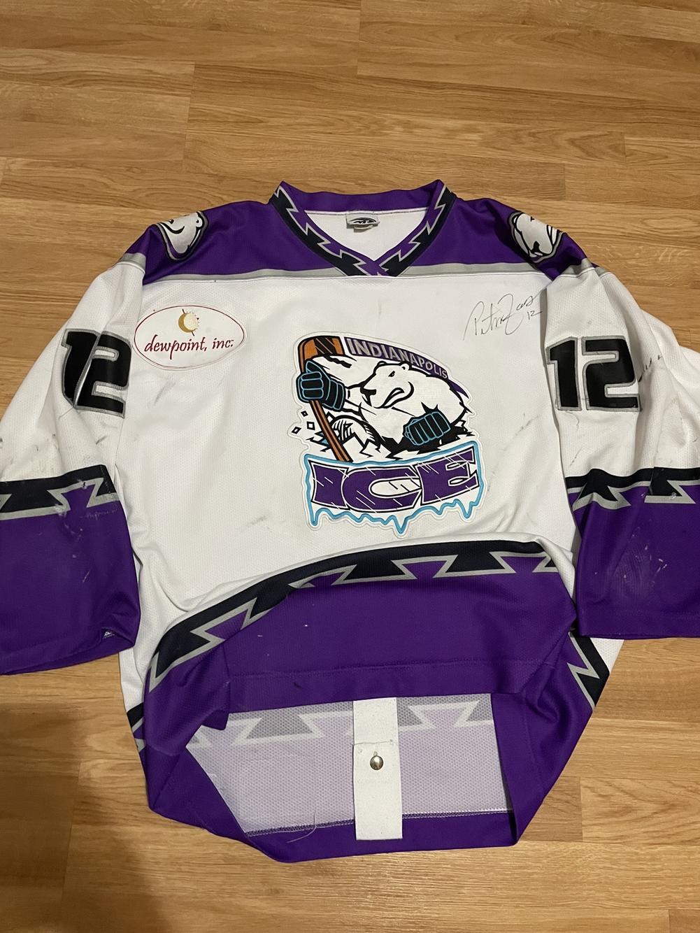 Auto Indianapolis Ice P Jas Authentic Game Worn CHL Minor League Hockey