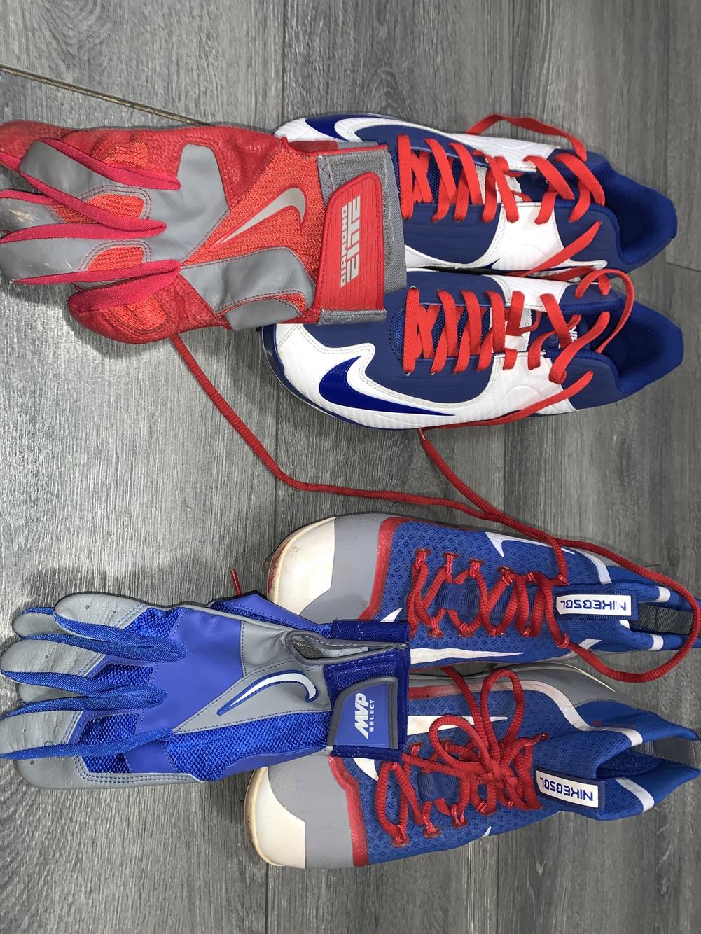 nike red white and blue cleats