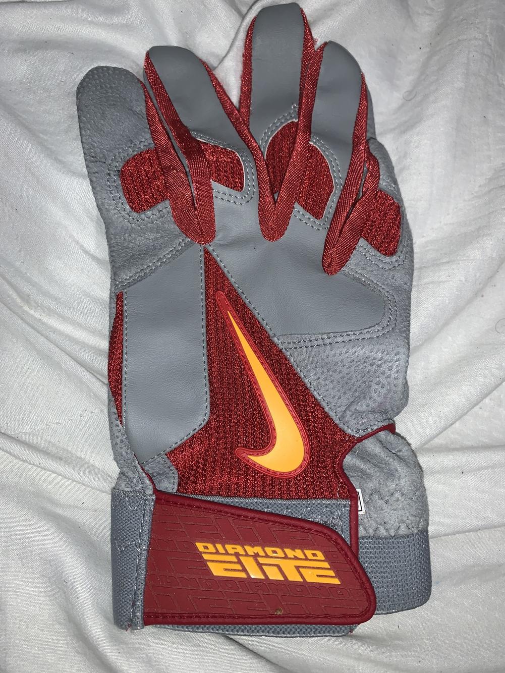New Large Maroon&Gray (SC) Nike Batting Gloves SidelineSwap