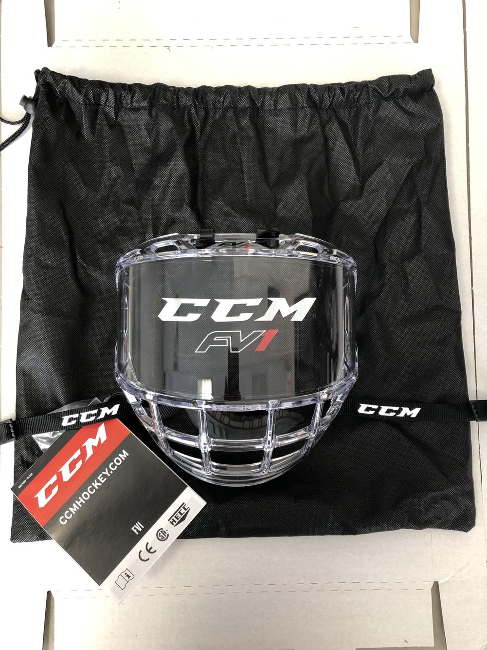 New Senior CCM FV1 Hockey Full Face Visor Clear shield mask bubble cage