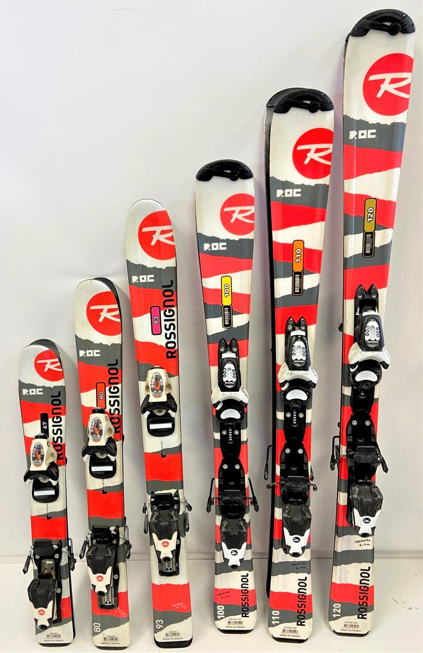 Rossignol ROC Jr Skis 67 cm With Comp J 4.5 Adjustable Bindings Kids
