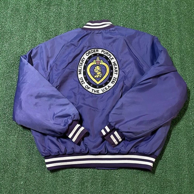 Purple Heart Military Jacket Mens XL Vintage Hero Satin Purple Coat ...