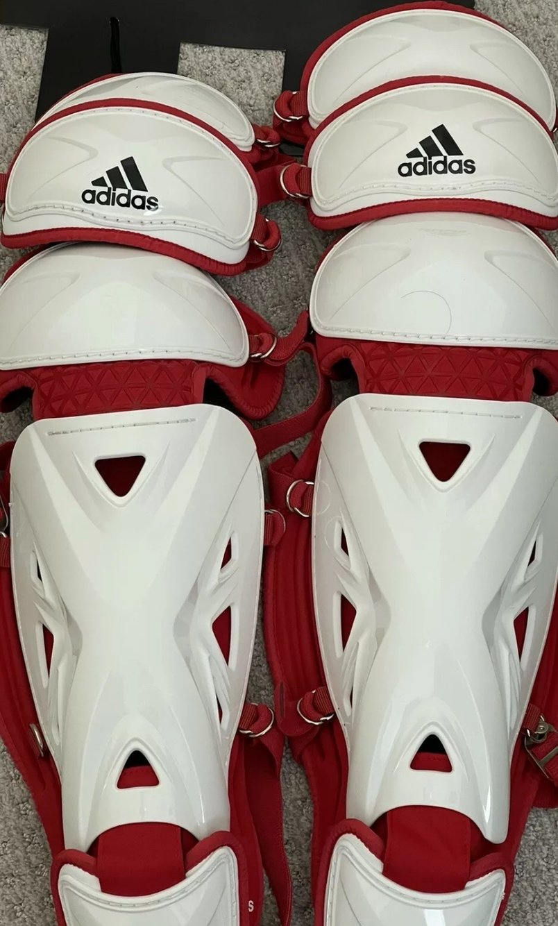 White New Adidas Pro series 2.0 Catcher's Leg Guard SidelineSwap