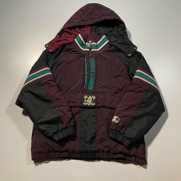 Anaheim Mighty Ducks Jacket Youth XL Boys Purple Vintage 90s