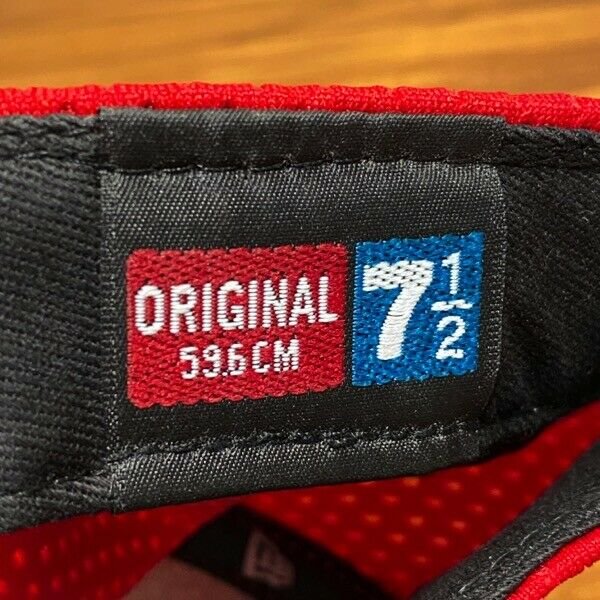 Lowell Spinners Hat Baseball Cap Fitted 7 1/2 New Era Vintage Red Mesh