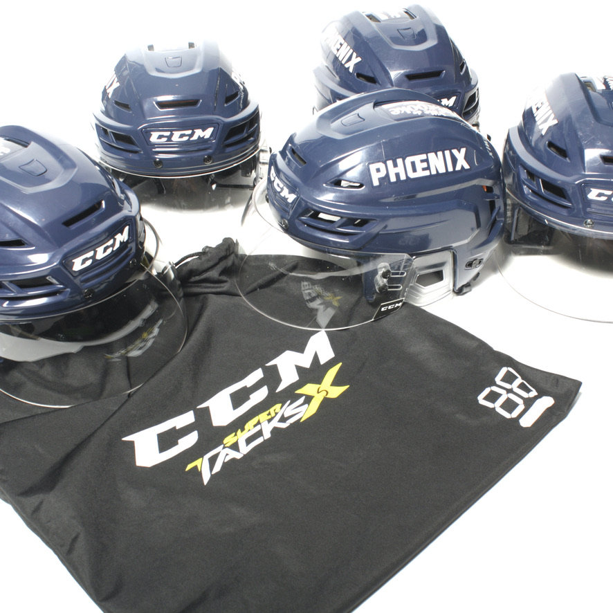 CCM Tacks 710 Helmet with CCM Visor Navy Blue CHL SidelineSwap