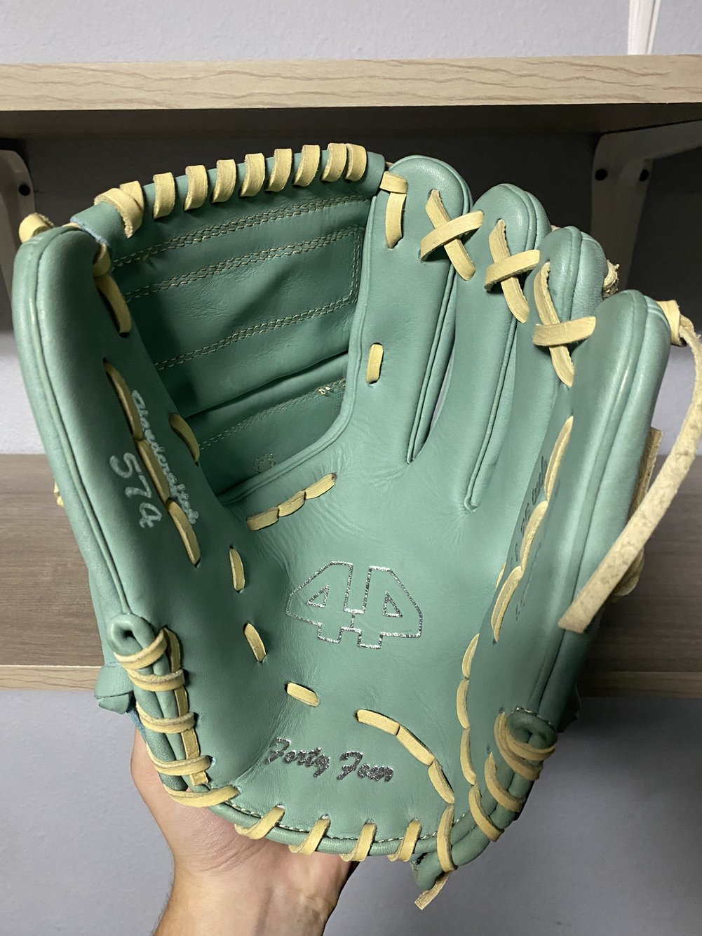 Brand New Mint 44 Pro Signature Series Mint Baseball Glove Open To