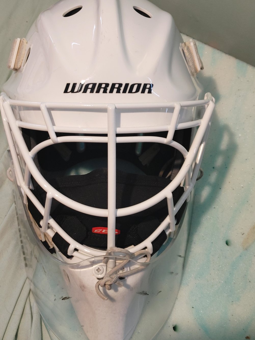 Senior Warrior Ritual R/F1 Pro Goalie Mask w/ Custom Guardian Angel