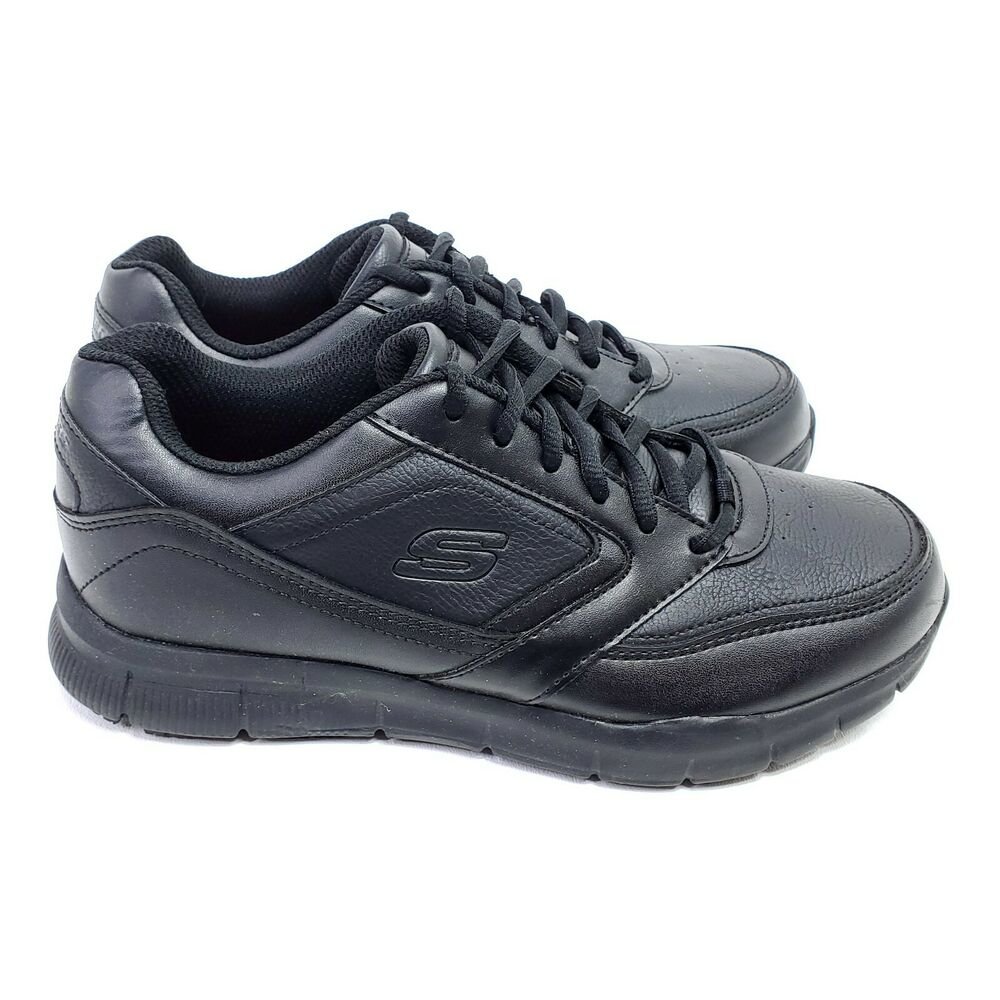 Skechers Womens 8 Work Shoes 77235 Nampa Wyola Slip Resistant Black Low