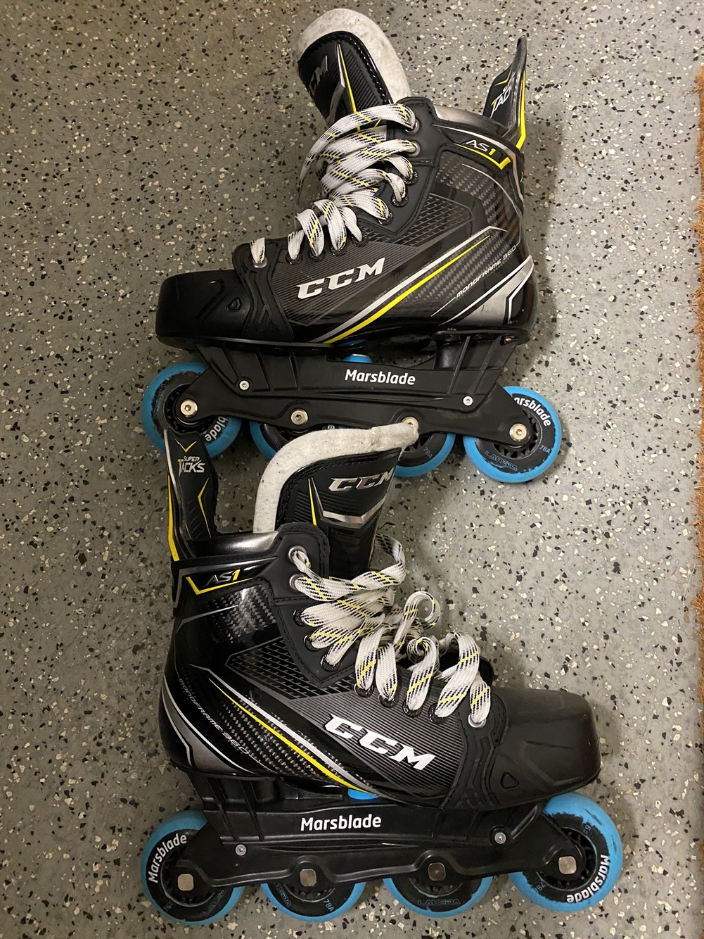 Almost New CCM Super Tacks AS1 Marsblade Conversion Inline Skates 8.5