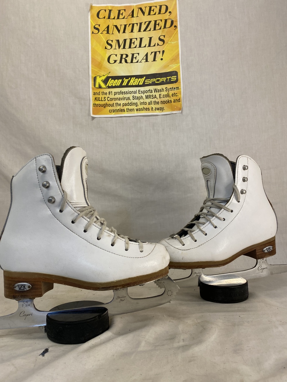 Used Riedell White Stride Size Yth 12.5 W Figure Skating Figure Skates