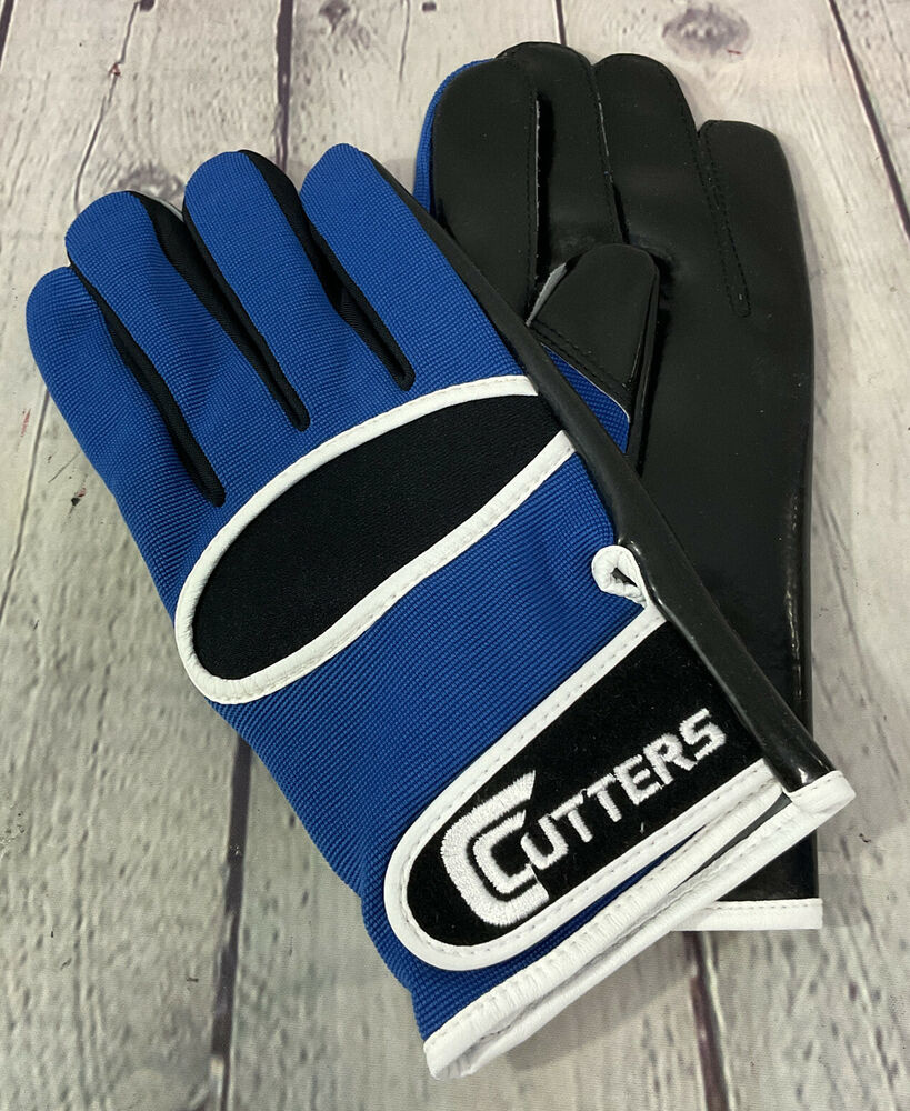 NEW Cutters Adult 2XLarge Original Receiver CTack Football Gloves Blue Black SidelineSwap