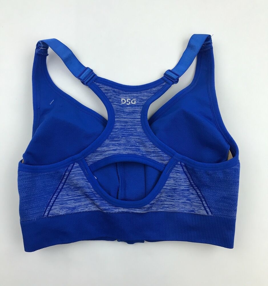 DSG Womens Seamless Front Zip Sports Bra XS Blue Blaze SidelineSwap
