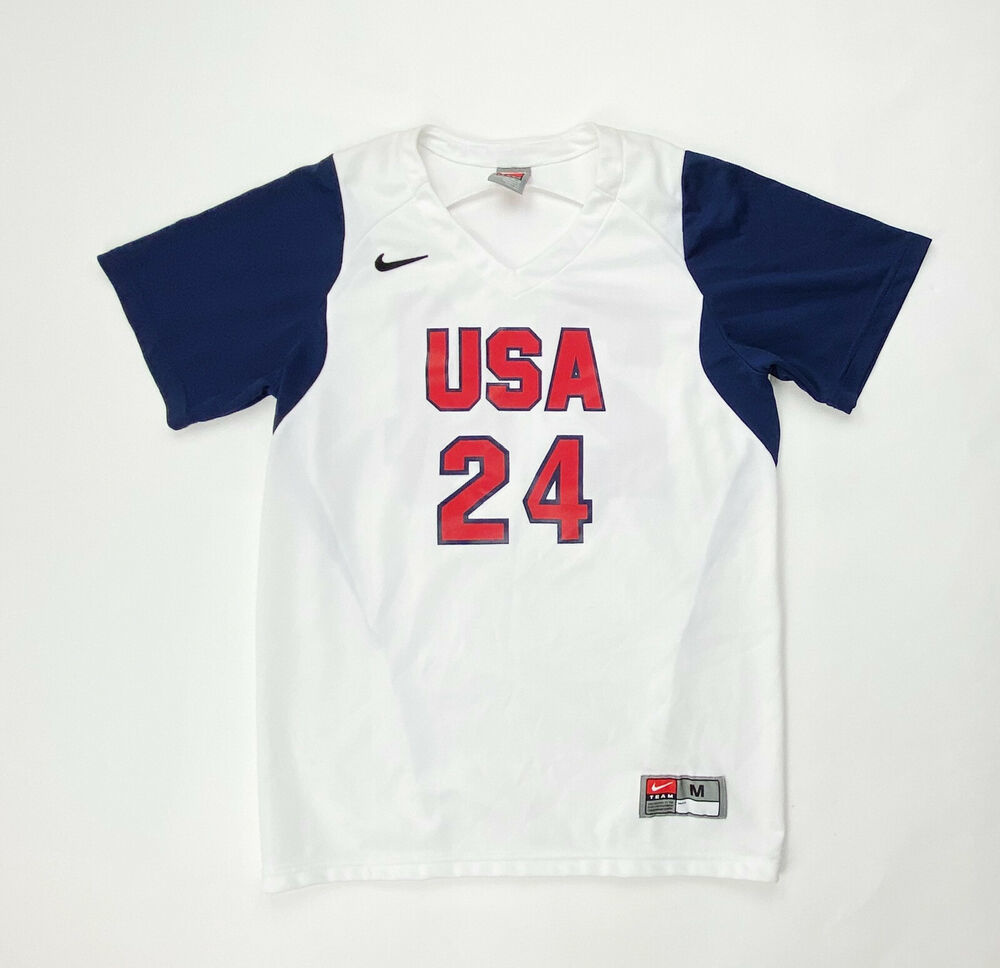 Nike Team USA VNeck Softball Game Jersey Women's Medium Red White Blue