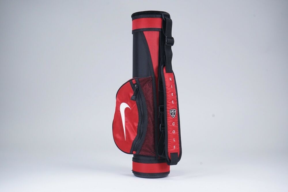 NIKE GOLF DIVIDERLESS JUNIOR GOLF CARRY BAG, BLACK/RED 22.5” TALL
