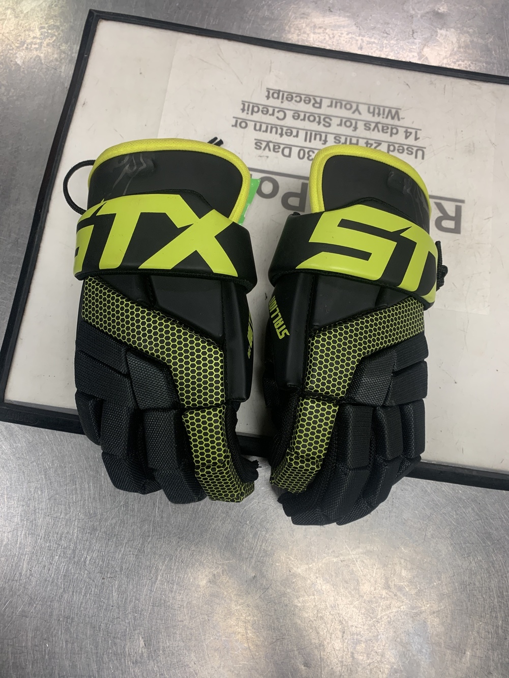 Black New Player's STX 12" Stallion 100 Lacrosse Gloves SidelineSwap