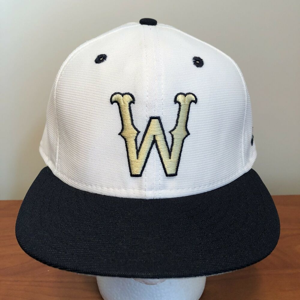 Wake Forest Hat Baseball Cap Fitted 7 3/8 New Era NCAA College White WF
