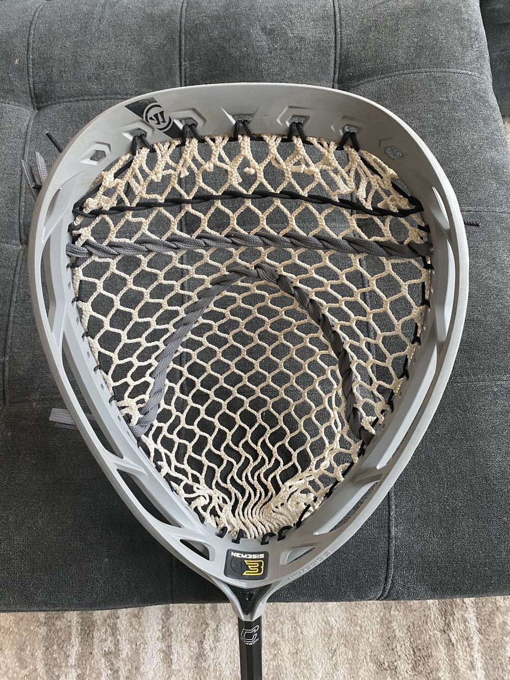 Goalie Stick Used Warrior Nemesis 3 head with ECD Carbon Shaft