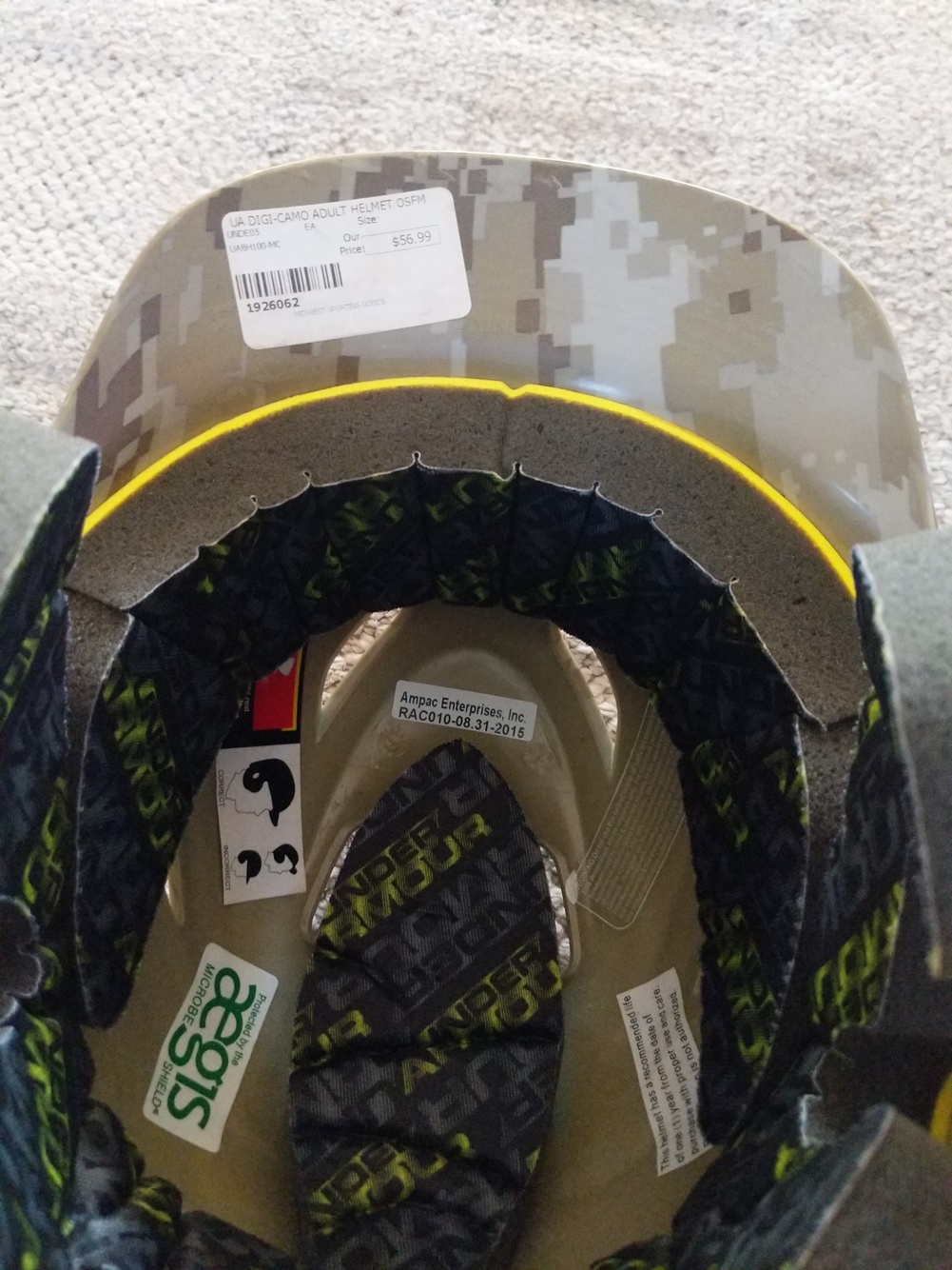 Green Batting Helmet New 7 Under Armour UABH100 SidelineSwap