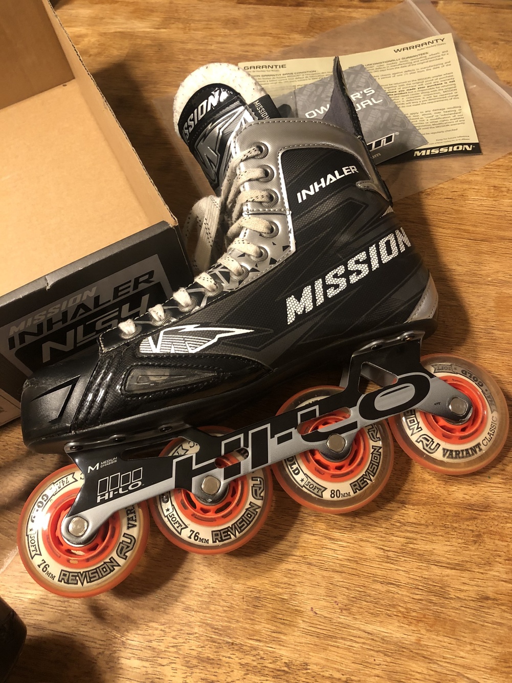 Senior Mission Wide Width Size 8 Inhaler NLS4 Inline Skates SidelineSwap