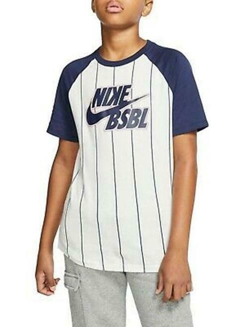 Nike Sportswear Youth Boy's Pinstripe Baseball T Shirt XL Navy Blue