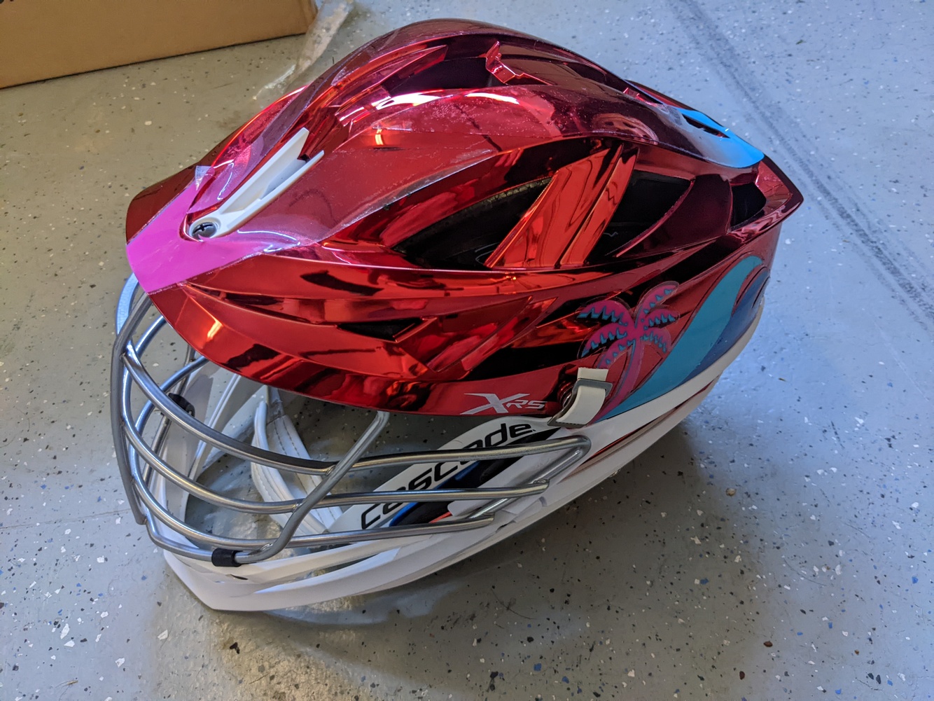 Red Chrome San Diego Decaled Adult Cascade XRS Helmet SidelineSwap