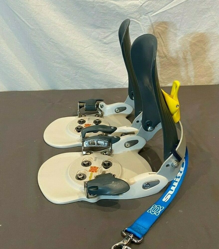 Switch AX8 HighBack StepIn Snowboard Bindings w/Mounting Plates Screws & Leash SidelineSwap