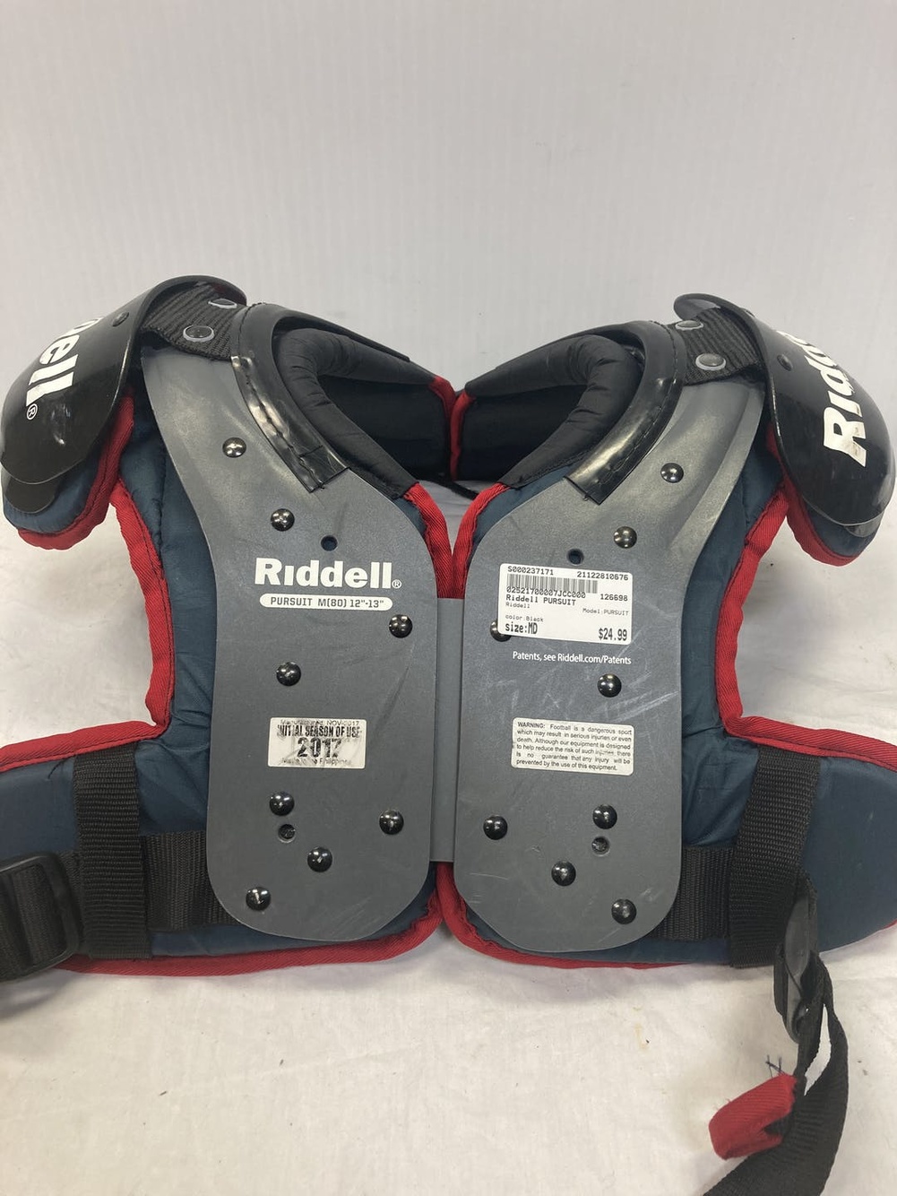 Used Riddell Pursuit Md Football Shoulder Pads SidelineSwap