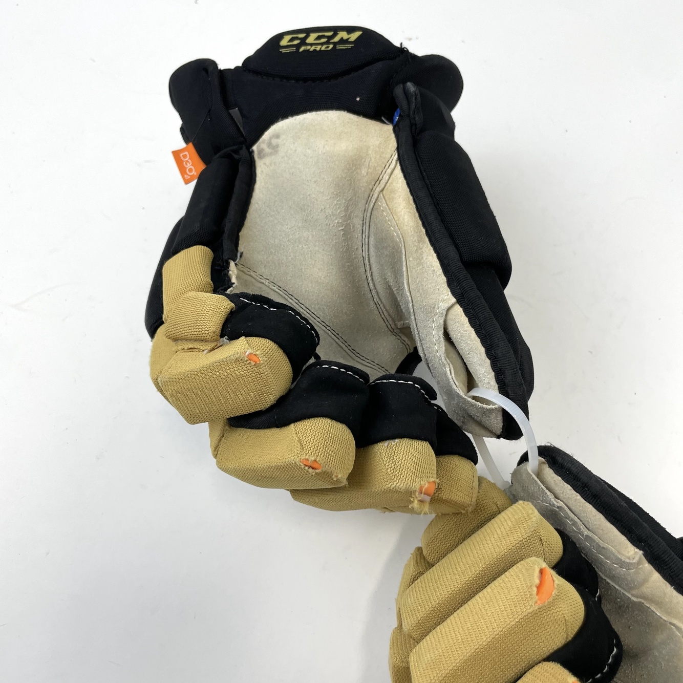 Used Black and Gold CCM HGPJS Gloves 15" Vegas Golden Knights 53 V441