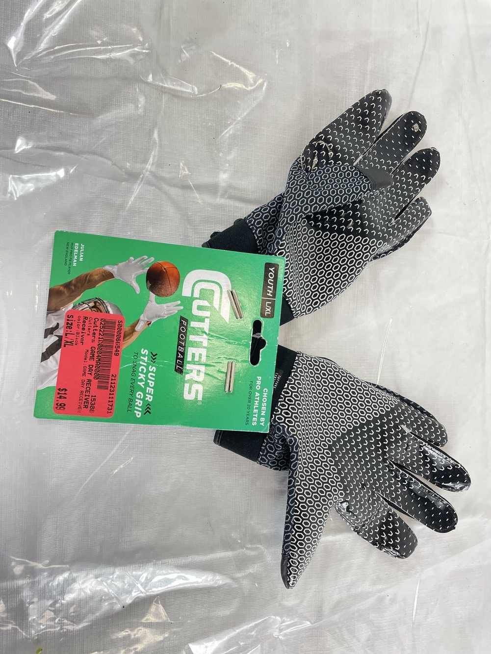 New Cutters Game Day Youth L Xl Receiver Football Gloves SidelineSwap
