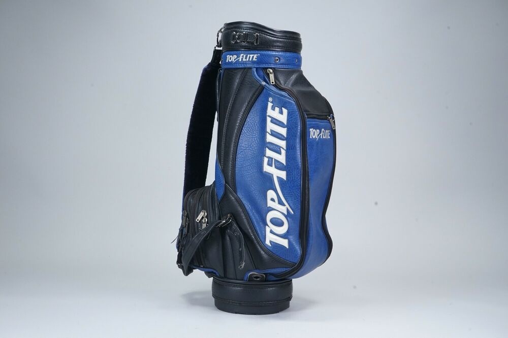 VINTAGE TOP FLITE 6WAY DIVIDER GOLF STAFF BAG, BLACK BLUE SidelineSwap