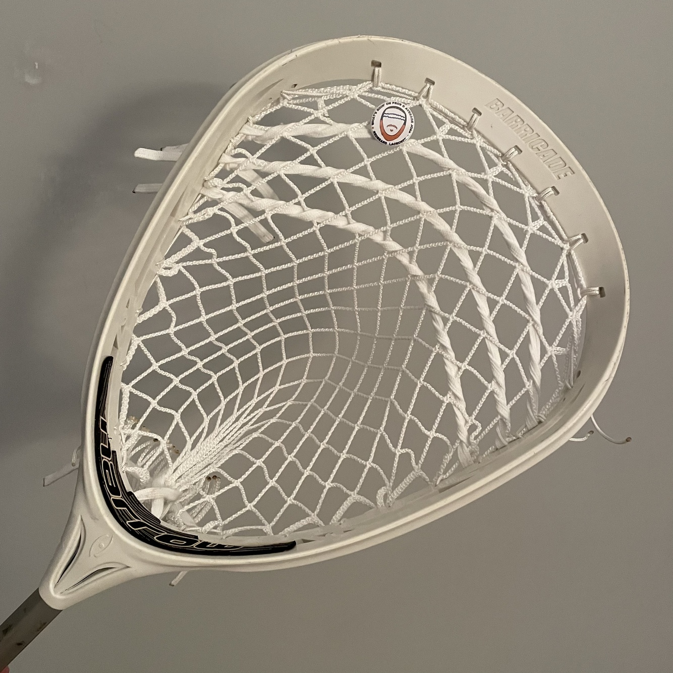 Harrow Barricade Strung Lacrosse Goalie Head White Harrow Barricade Strung Lacrosse Goalie Head White