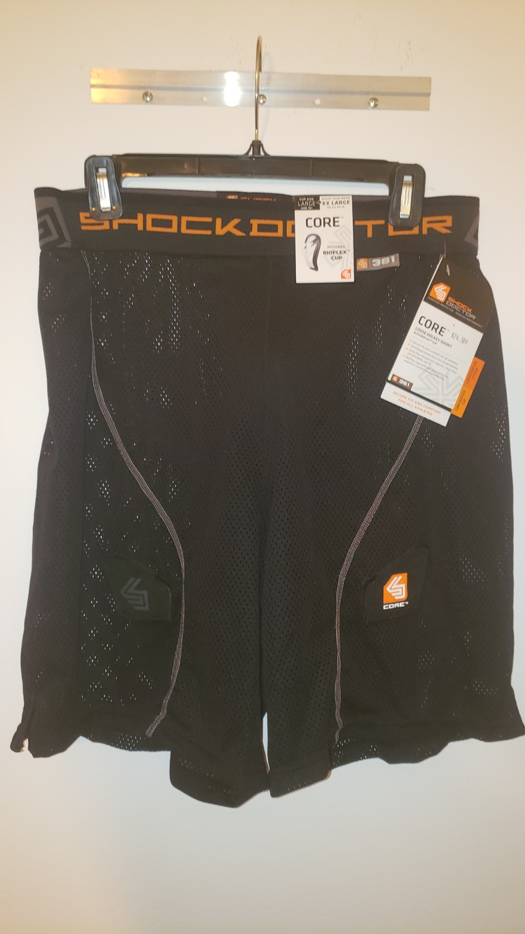 New Shock Doctor mesh Hockey Shorts with Cup and Velcro Straps for