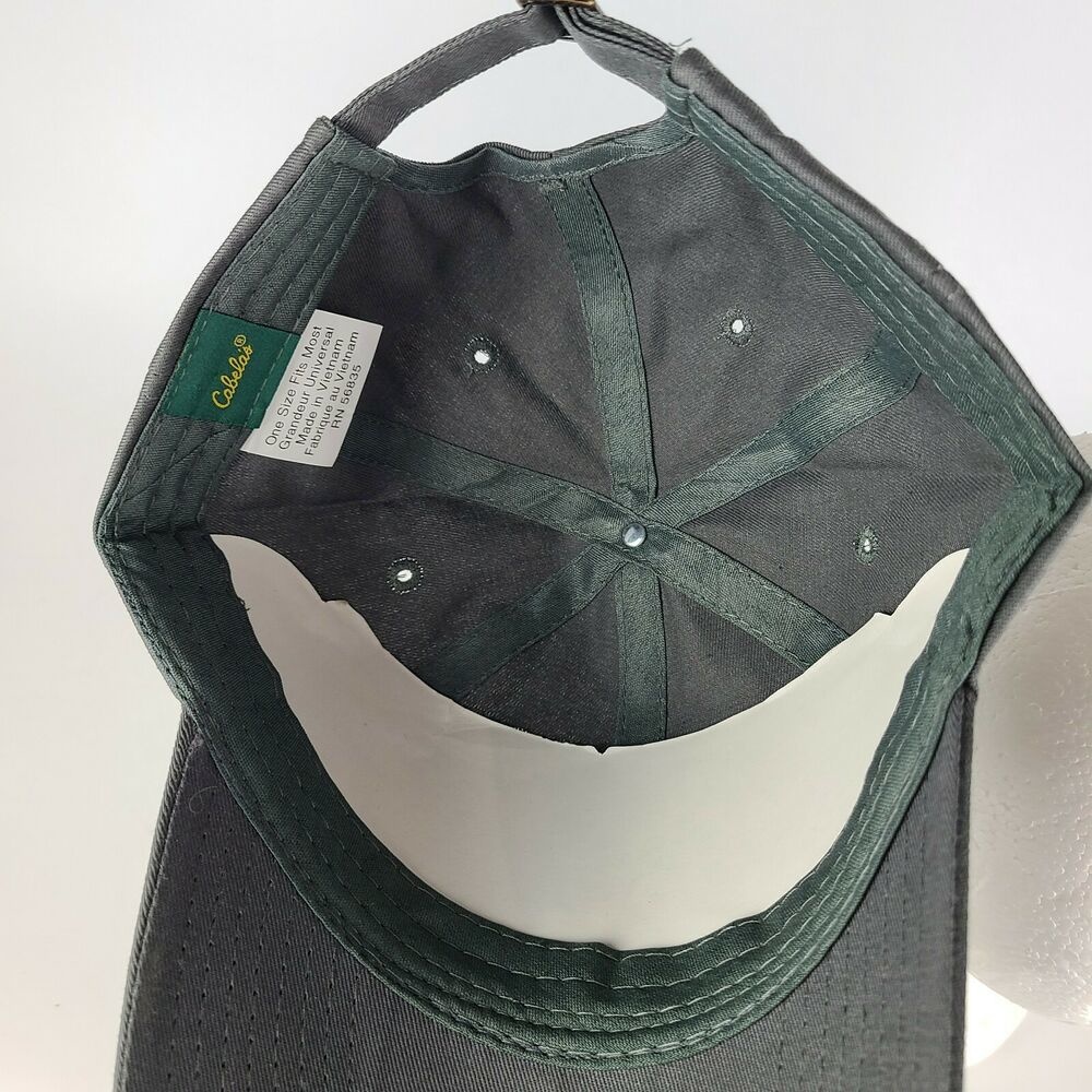 Cabela's Club Hat Gray New Yellow Embroidered Adjustable Strapback