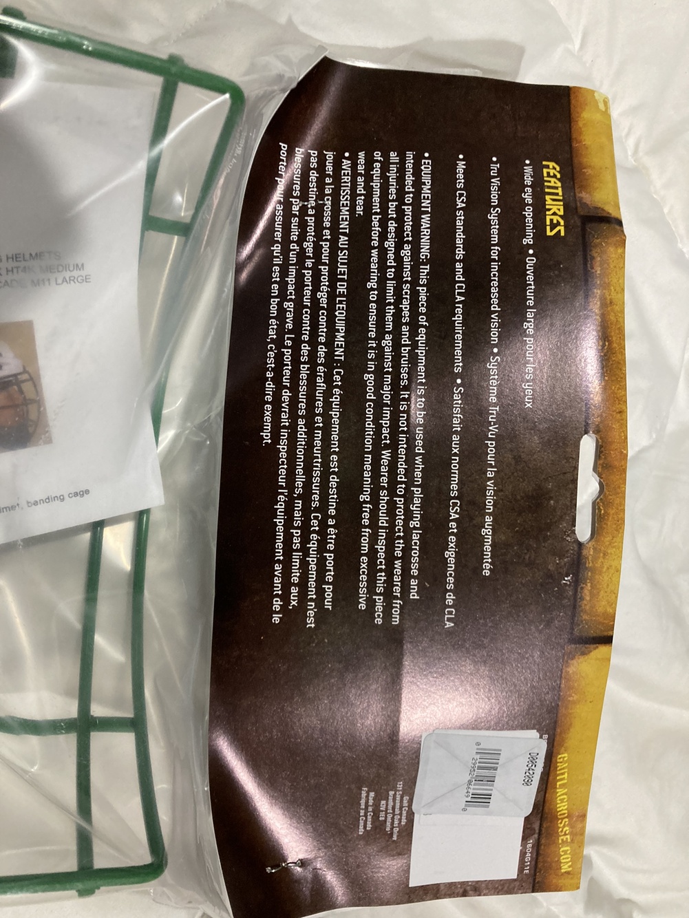 New Green Gait G7 Box Lacrosse Face Mask SidelineSwap