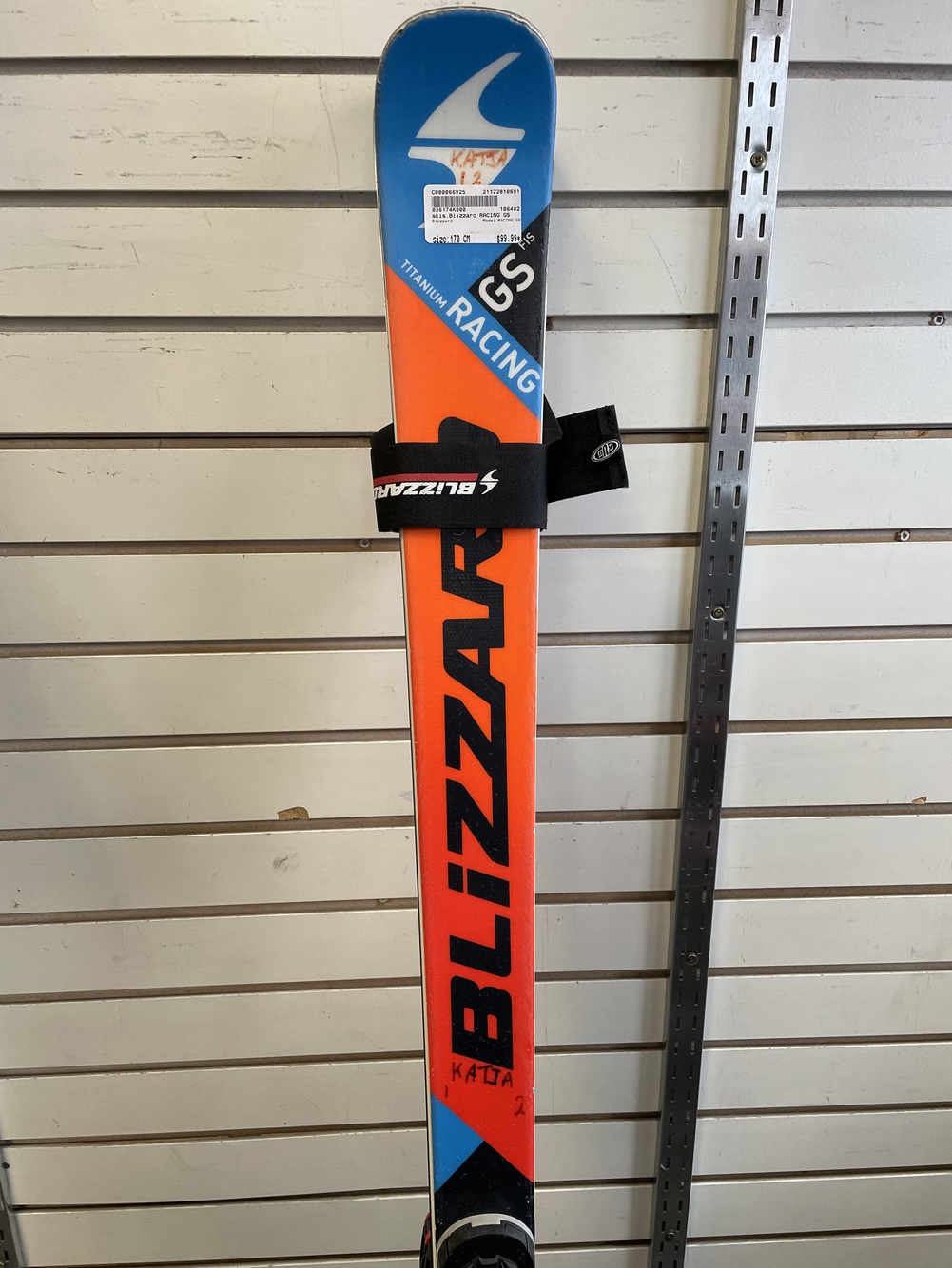 Blizzard Racing GS FIS 170cm Skis With Marker Race Bindings