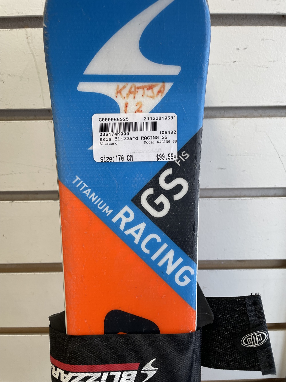 Blizzard Racing GS FIS 170cm Skis With Marker Race Bindings