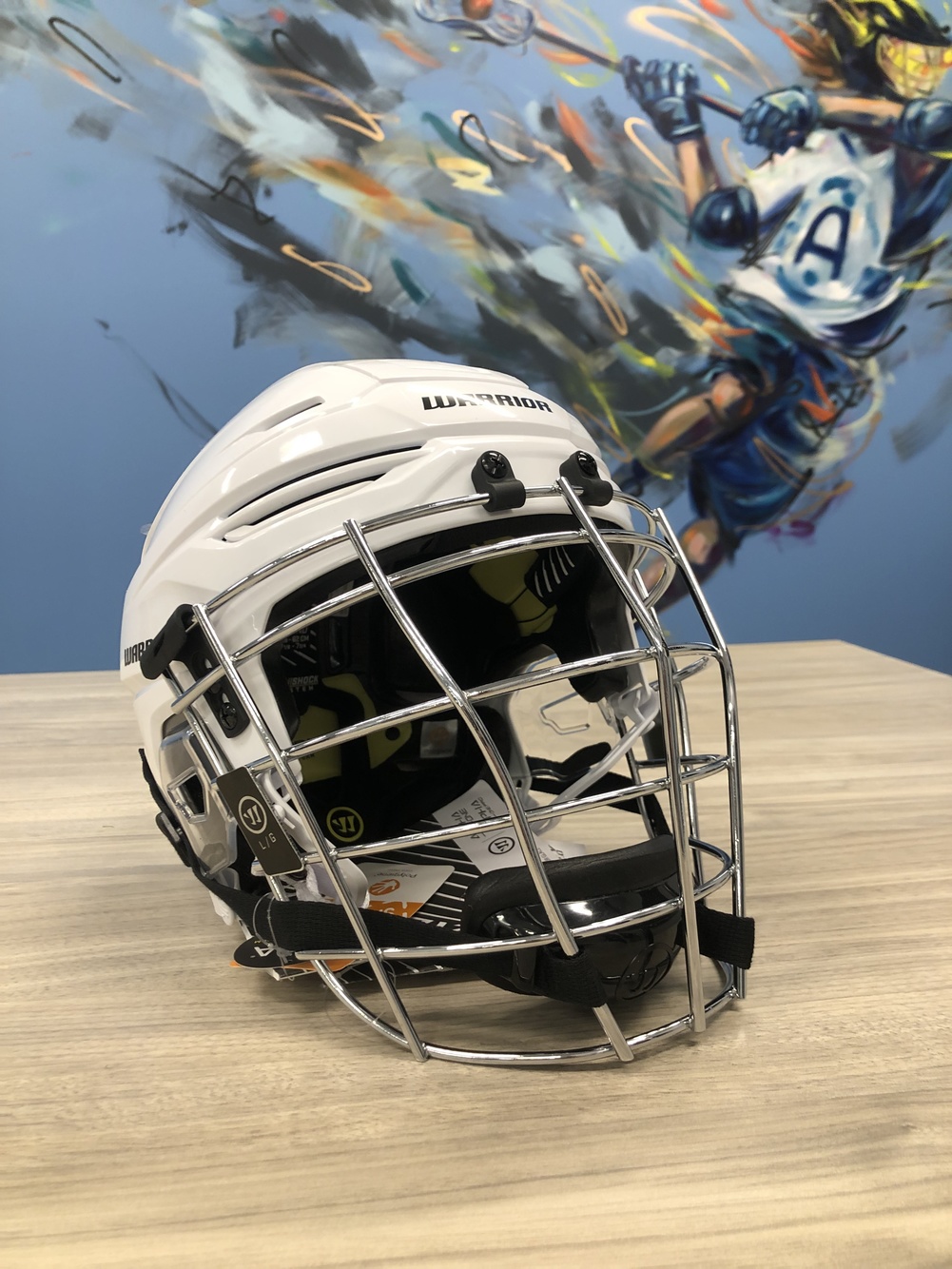 Helmet New Player's Warrior Alpha One Pro Box Lacrosse Helmet Large
