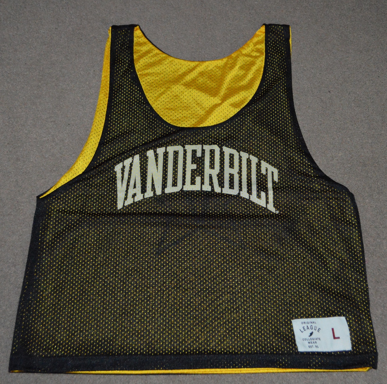 Vanderbilt Commodores Lacrosse Reversible Pinnie Jersey Large