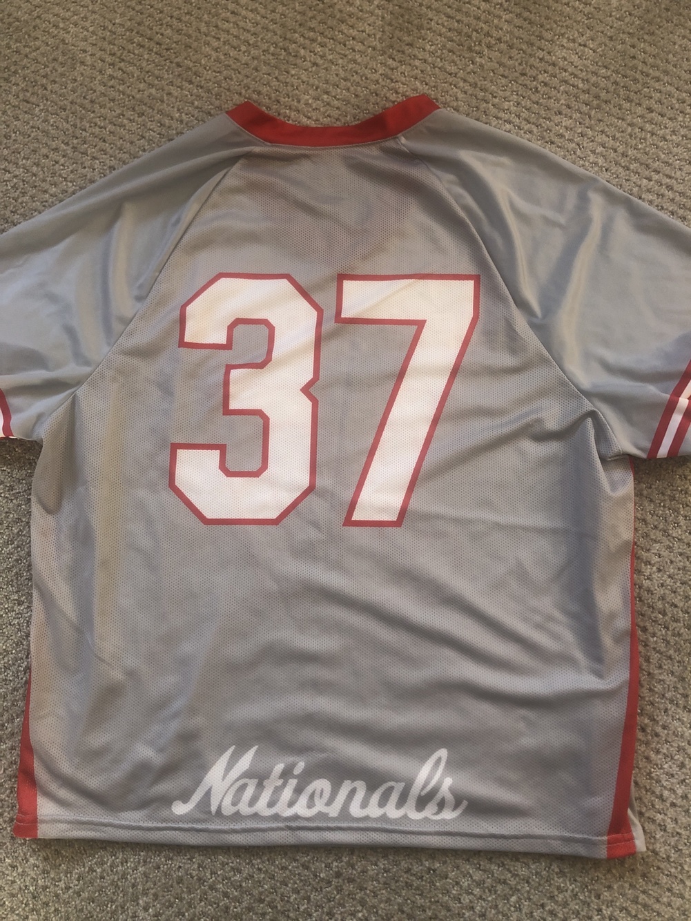 NLF Nationals Gray Used Large Nike Lacrosse Jersey SidelineSwap