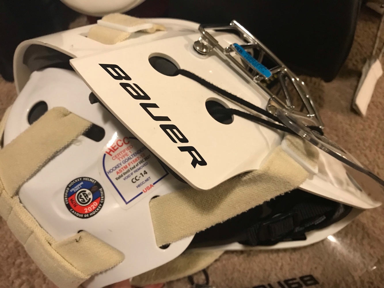 Like New Youth Hockey Goalie Mask Bauer with Neck Guard Dangler