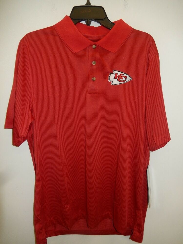 0108 NFL Apparel KANSAS CITY CHIEFS Polo Moisture Wick Football Jersey