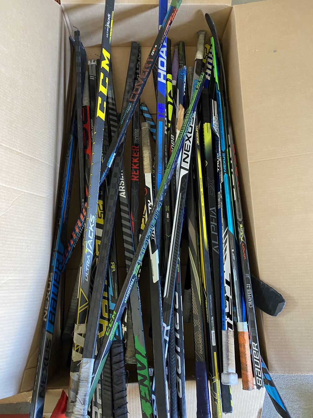 Broken hockey sticks SidelineSwap