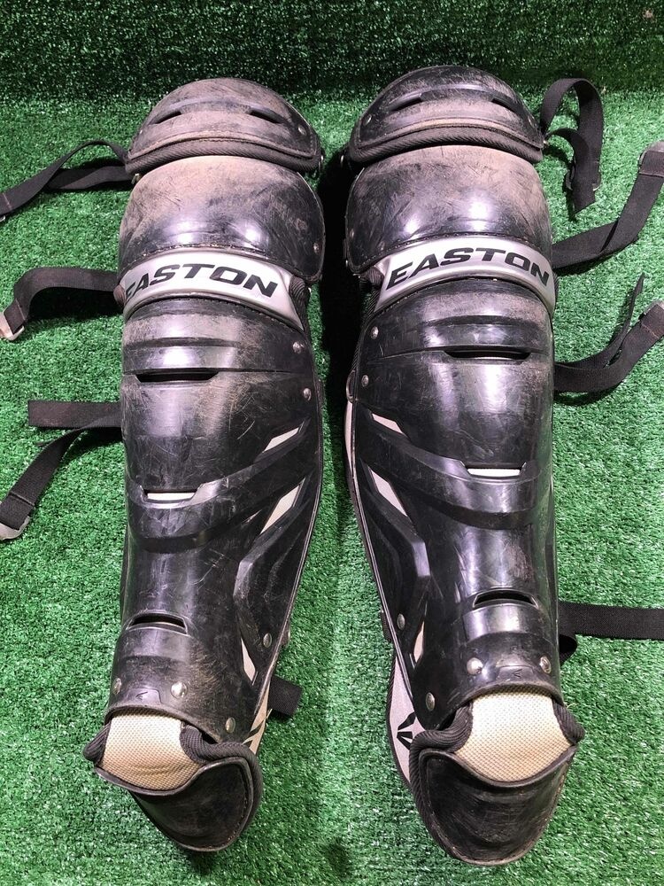 Black Easton Gametime Adult Ages 15+ Catcher's Shin Guards SidelineSwap