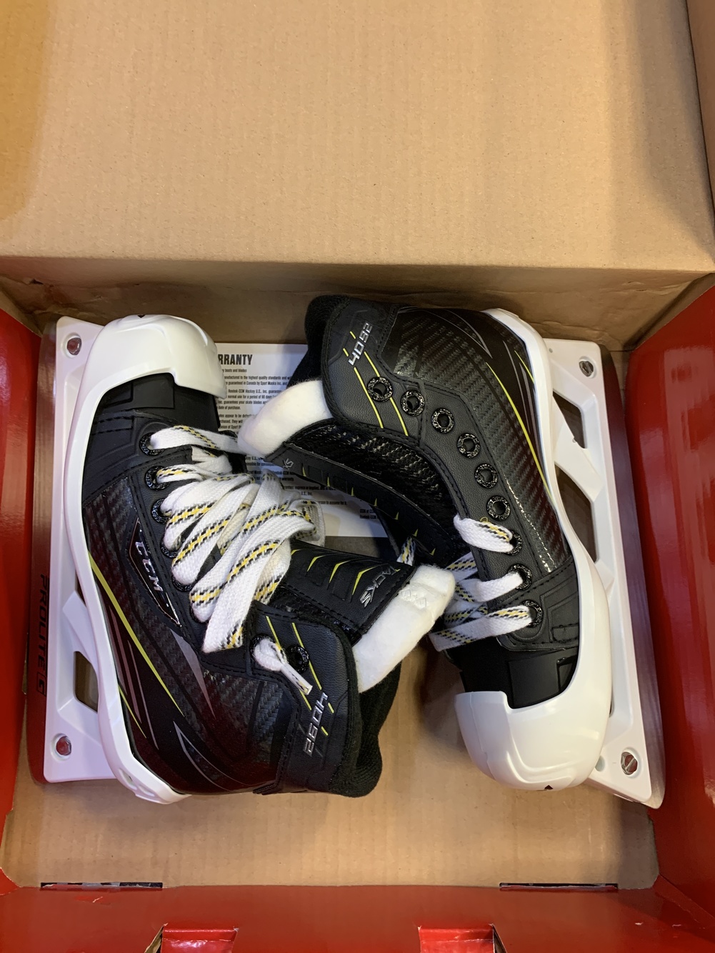Youth New CCM Tacks 4092 Hockey Goalie Skates Regular Width SidelineSwap