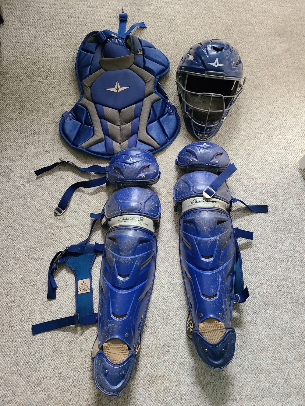 Used All Star System 7 Axis Adult 16+ Catchers Gear Set NOCSAE