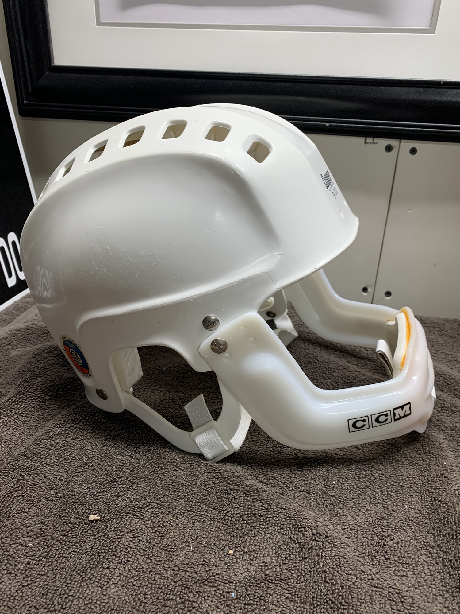 VINTAGE COOPER SK300 HOCKEY HELMET WITH RARE CCM JAW GUARD