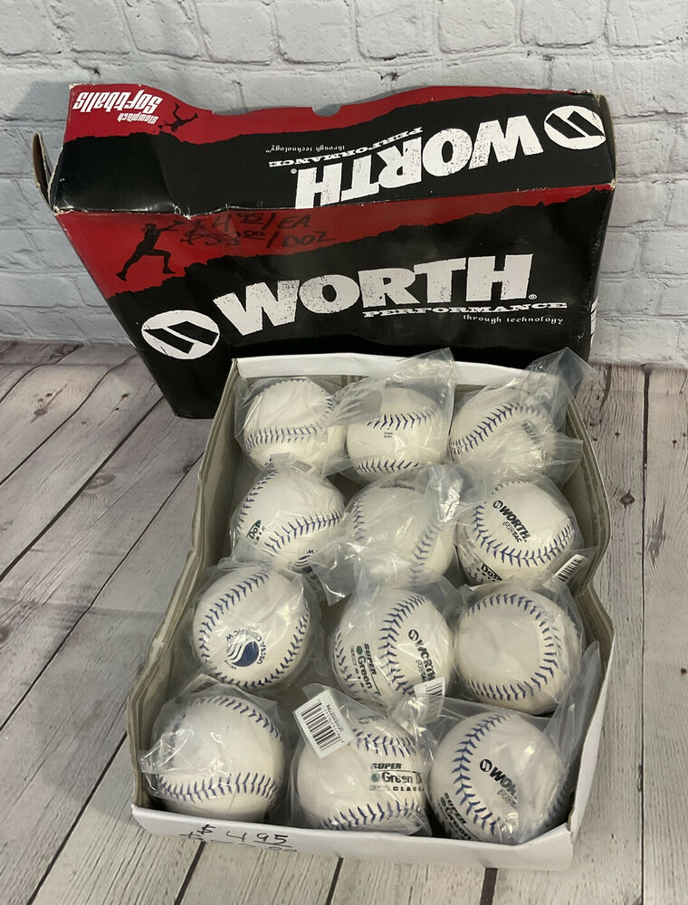 NEW Worth Performance Super Pro Tac Slow pitch Softballs 1 Dozen White