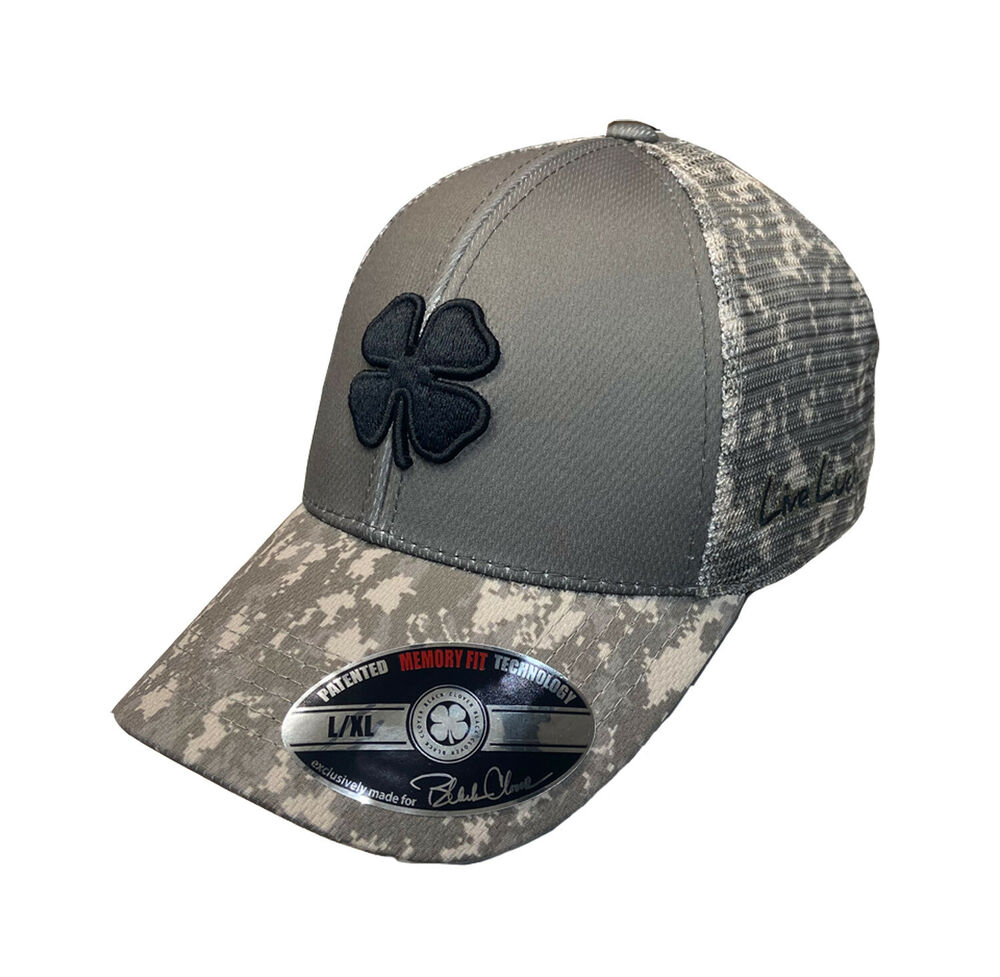 NEW Black Clover Live Lucky BC Freedom 12 Fitted L/XL Black/Camo Golf